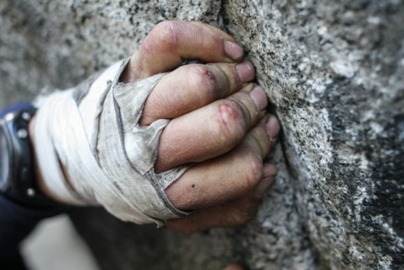 Yosemite climber hand